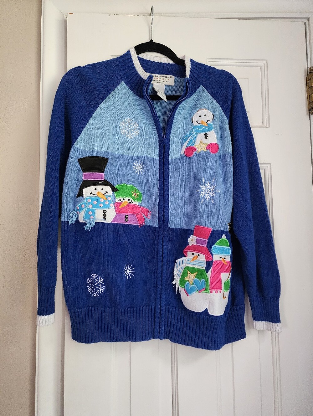 Blue Snowman Zip-Up Kids Jacket